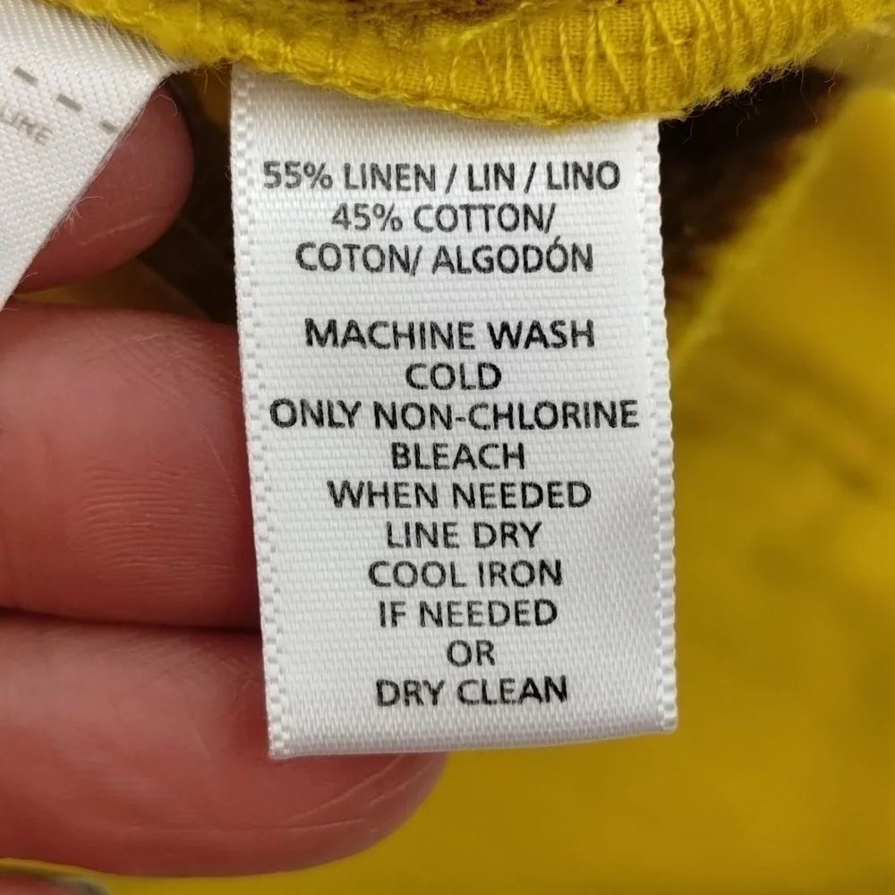 Ann Taylor LOFT Mustard Yellow Size 12 Linen Blend Shorts